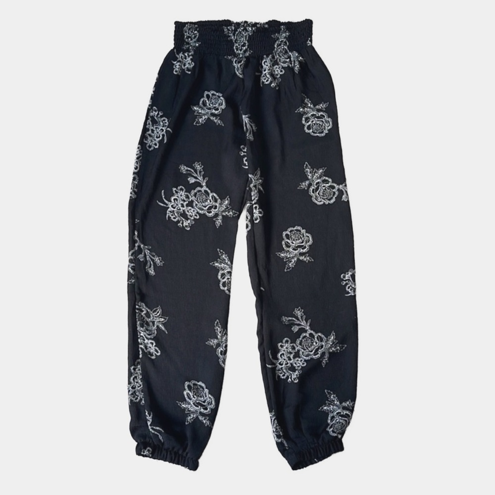 Ivy & Main - Black Floral Pants